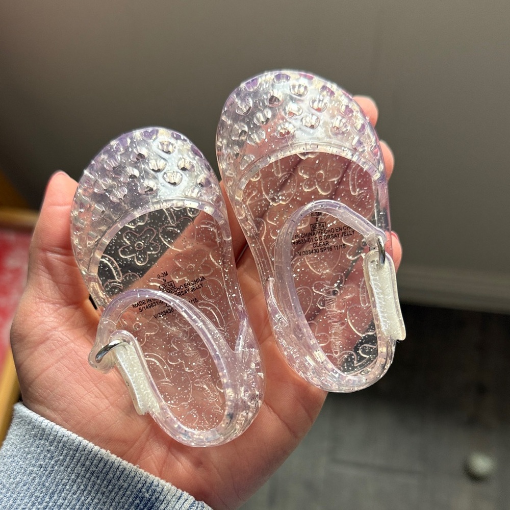 Old Navy Clear Glitter Jelly Sandals